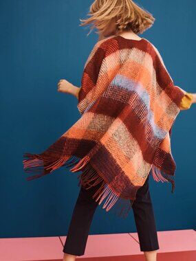 Anthropologie Plaid Poncho Wrap